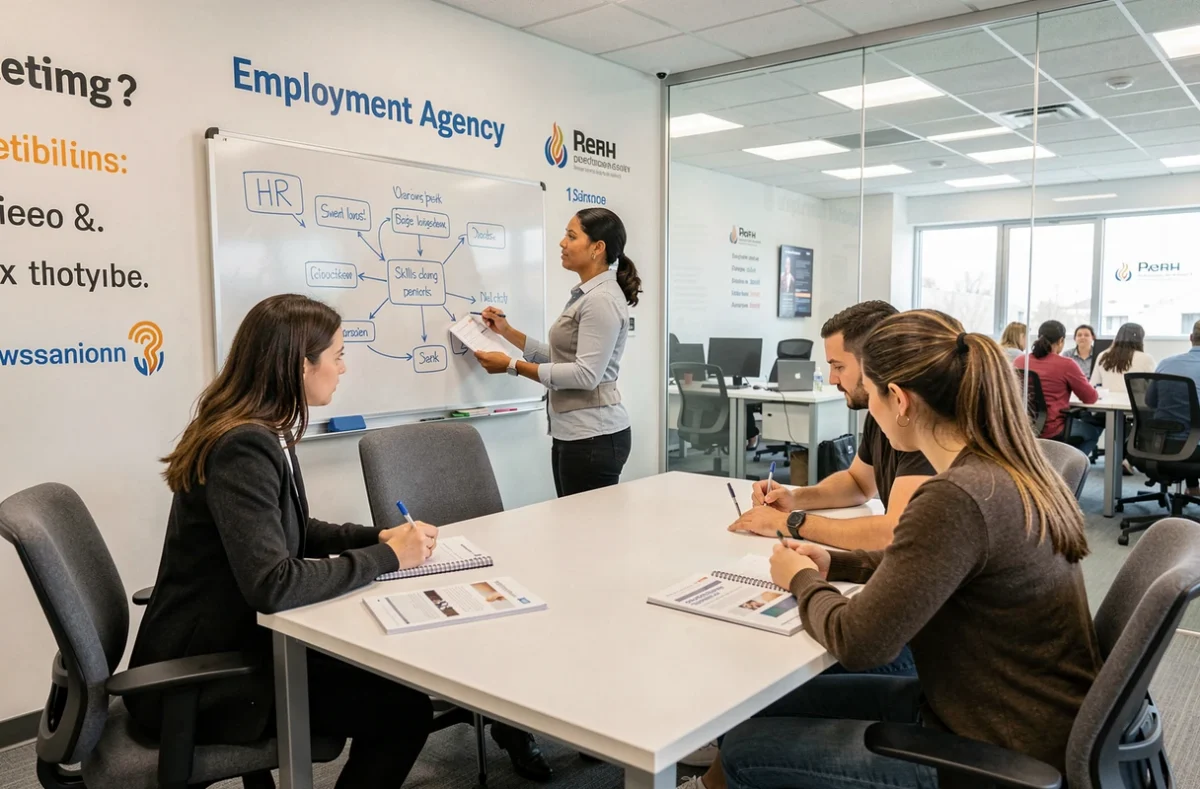 Session de formation professionnelle et conseil RH organisée par l'agence Actual pour des intérimaires