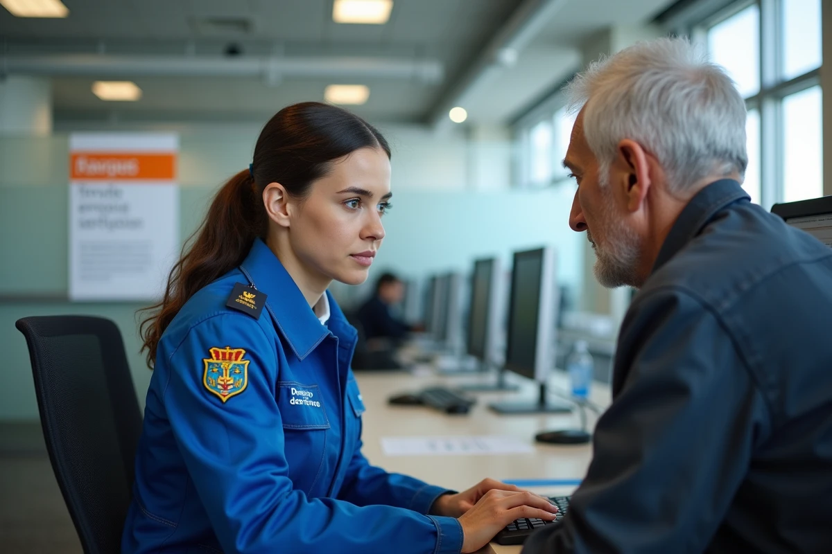 Jeune femme aidant un senior avec un ordinateur